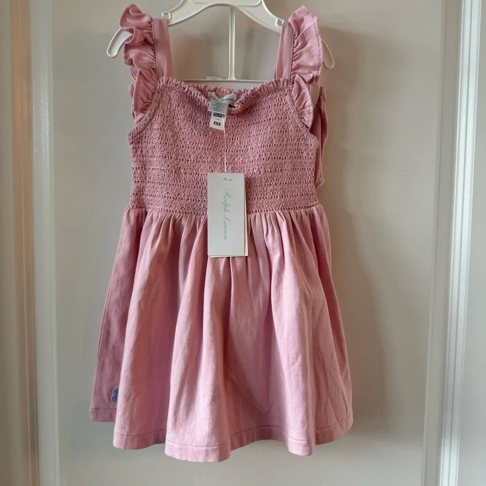 NWT Ralph Lauren Baby Smocked Jersey Dress & Bloomers Set